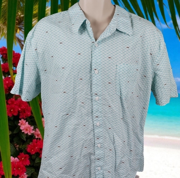 Haggar Other - Vtg Haggar Men's Size XL Dolphin Dress Shirt With Front Pocket Casual Wear